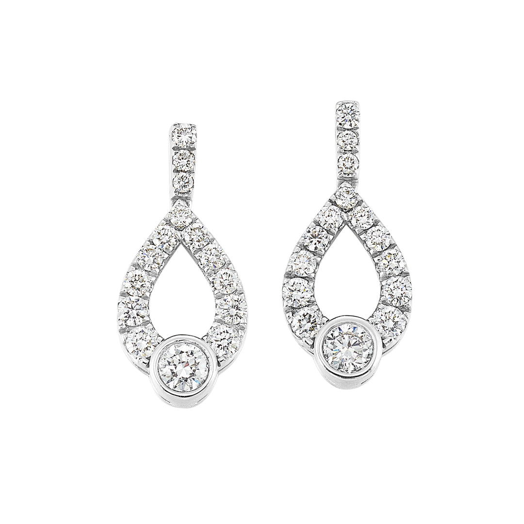 14Kt White Gold Diamond 1Ctw Earring
