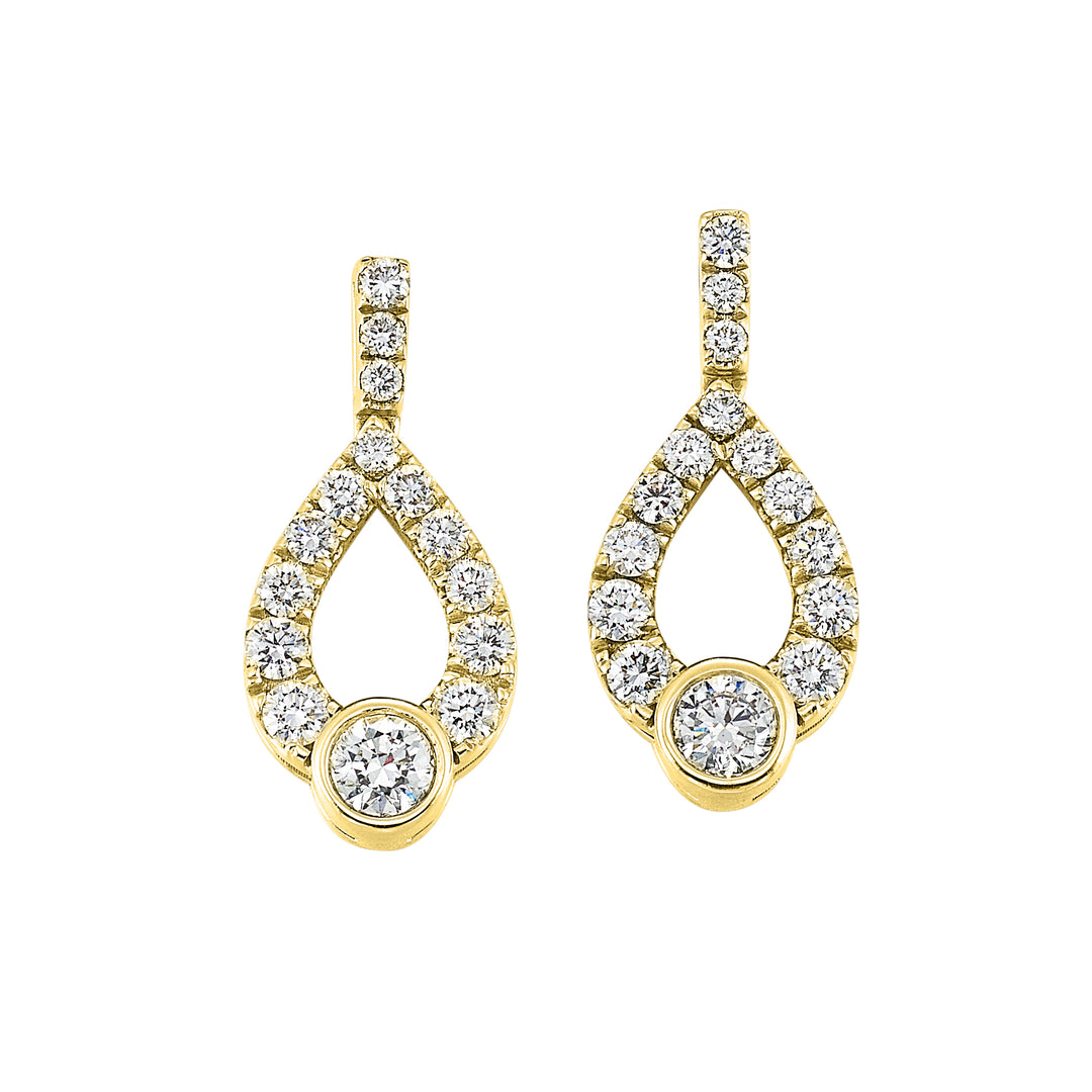 14Kt Yellow Gold Diamond 1Ctw Earring