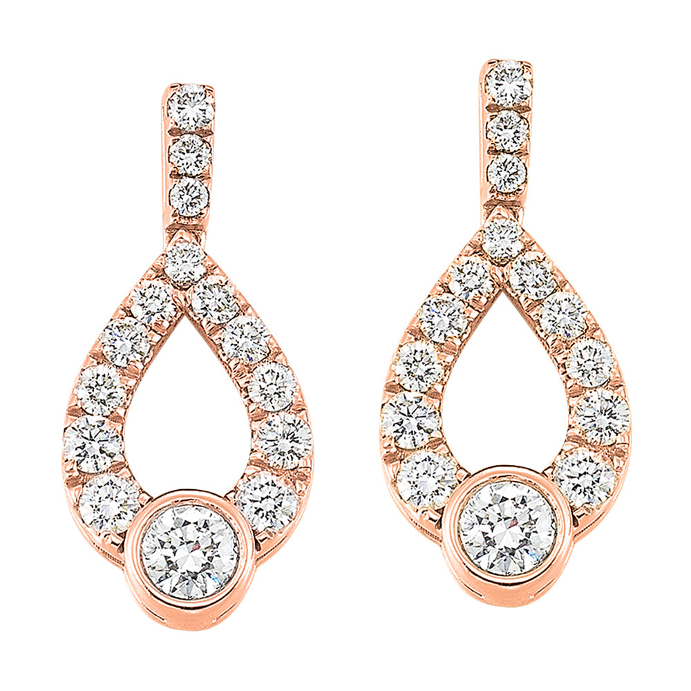 14Kt Rose Gold Diamond 1/2Ctw Earring