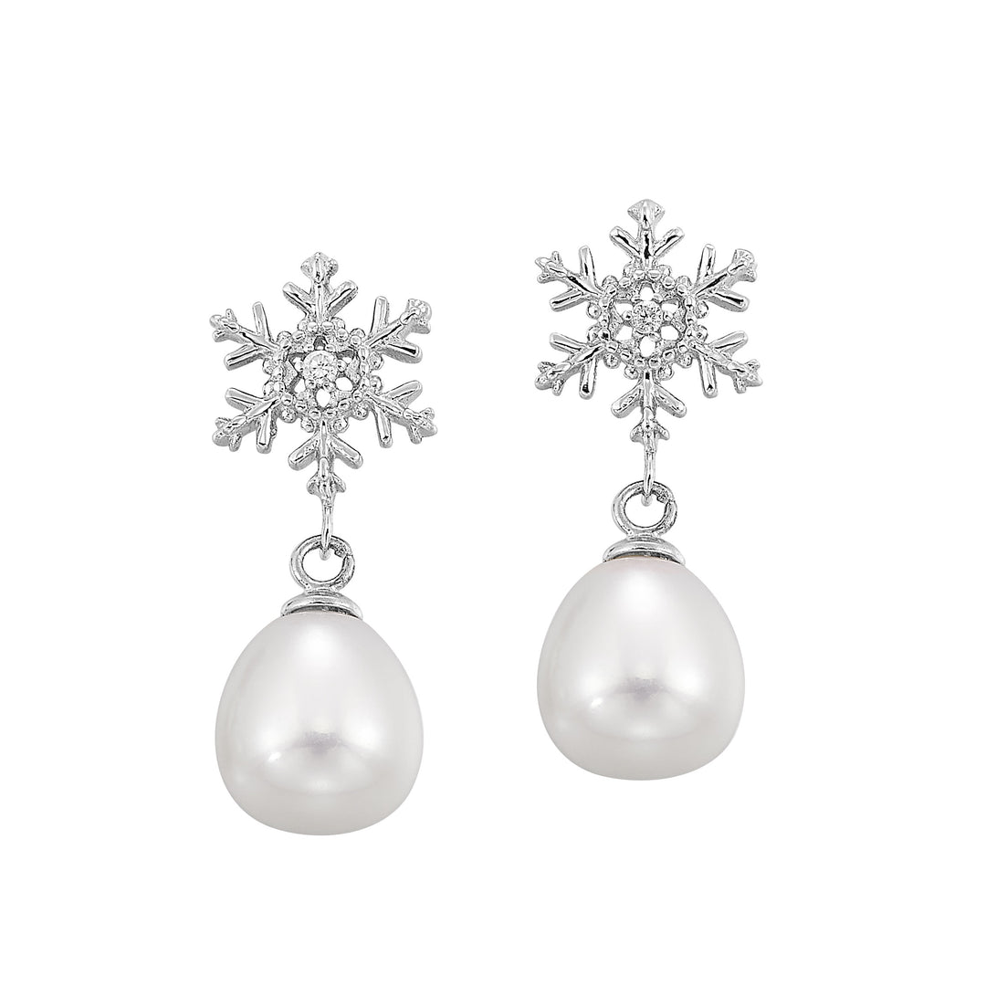 Silver White Pearl Earring