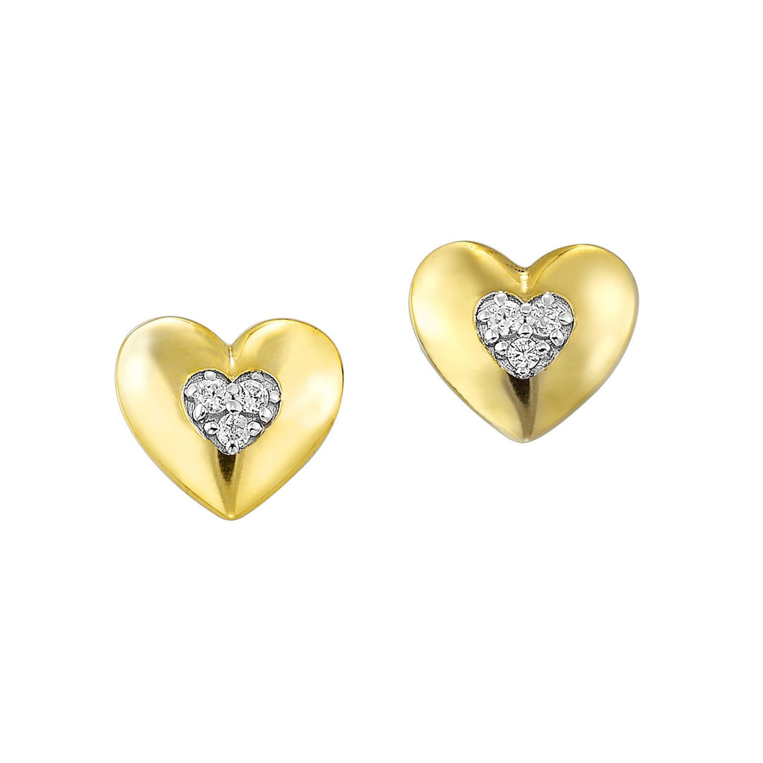 10Kt Yellow Gold Diamond 1/20Ctw Earring