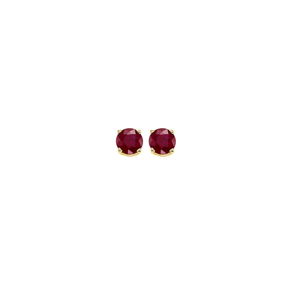 14Kt Yellow Gold  Ruby 1/4Ctw Earring