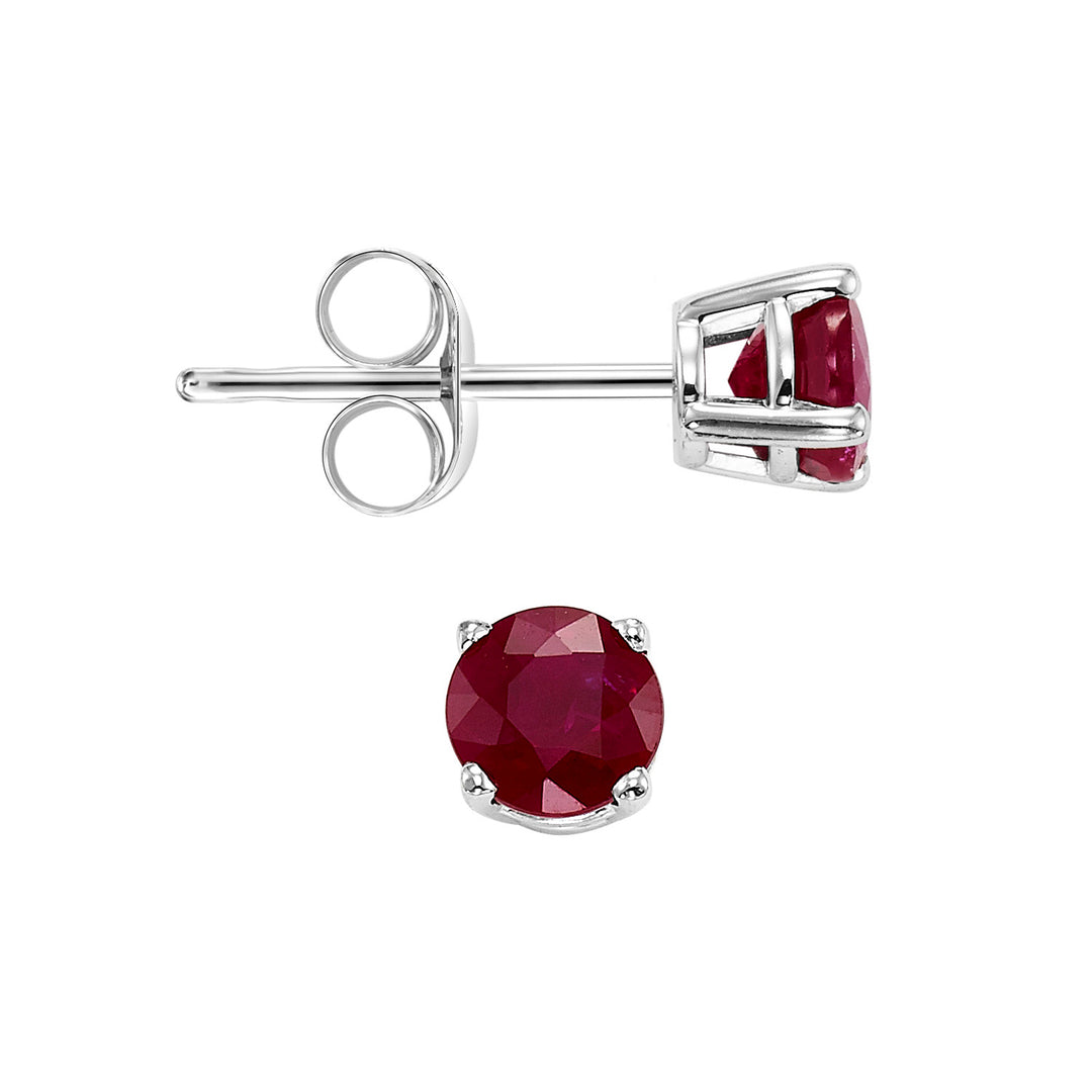 14Kt White Gold & Ruby 1/2Ctw Earring