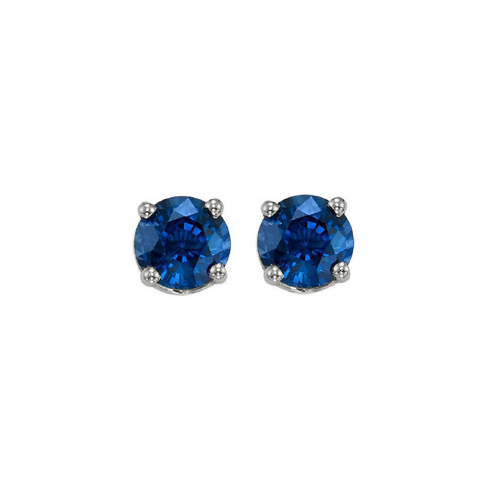 14Kt White Gold Sapphire 1Ctw Earring