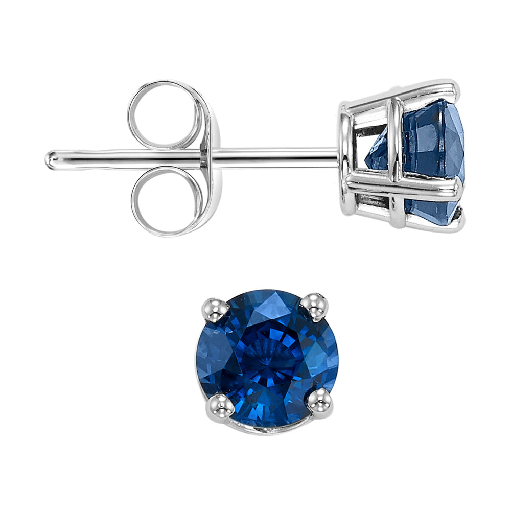 14Kt White Gold Sapphire 1Ctw Earring