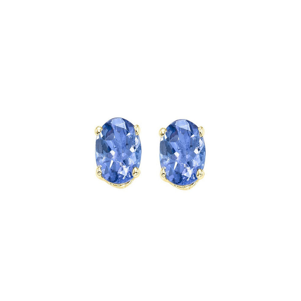 14Kt Yellow Gold Tanzanite 1Ctw Earring
