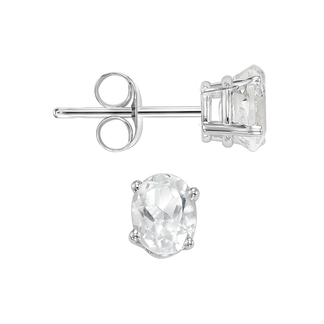 14Kt White Gold White Topaz 1/2Ctw Earring
