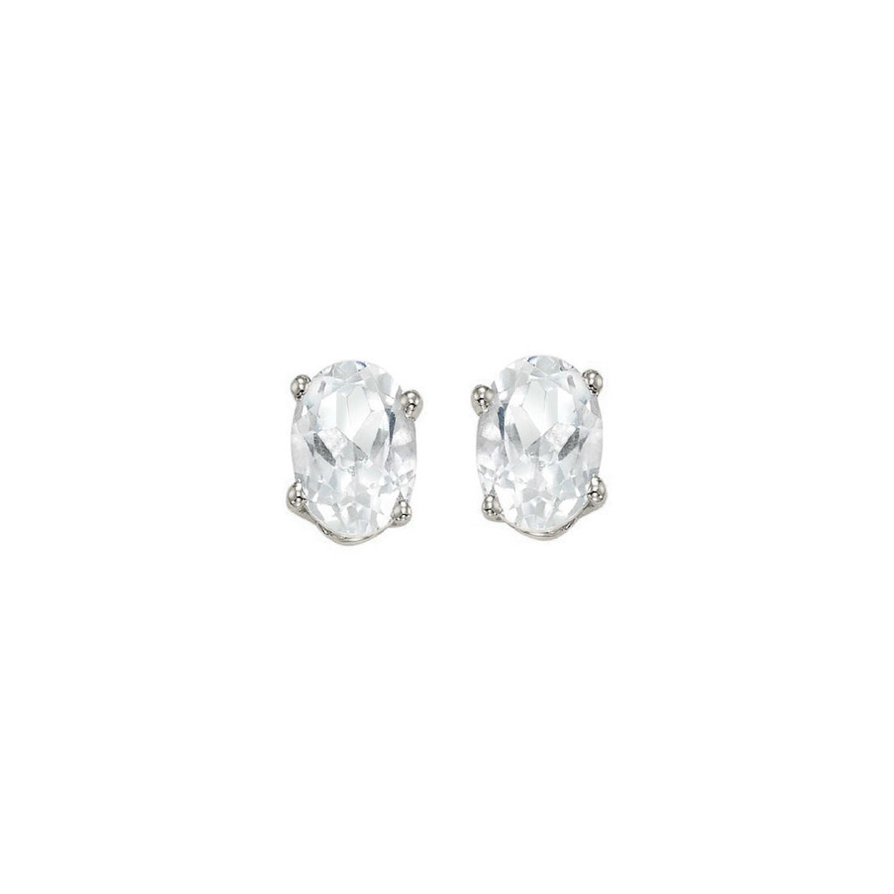 14Kt White Gold White Topaz 1/2Ctw Earring