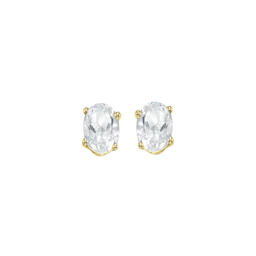 14Kt Yellow Gold White Topaz 1/2Ctw Earring