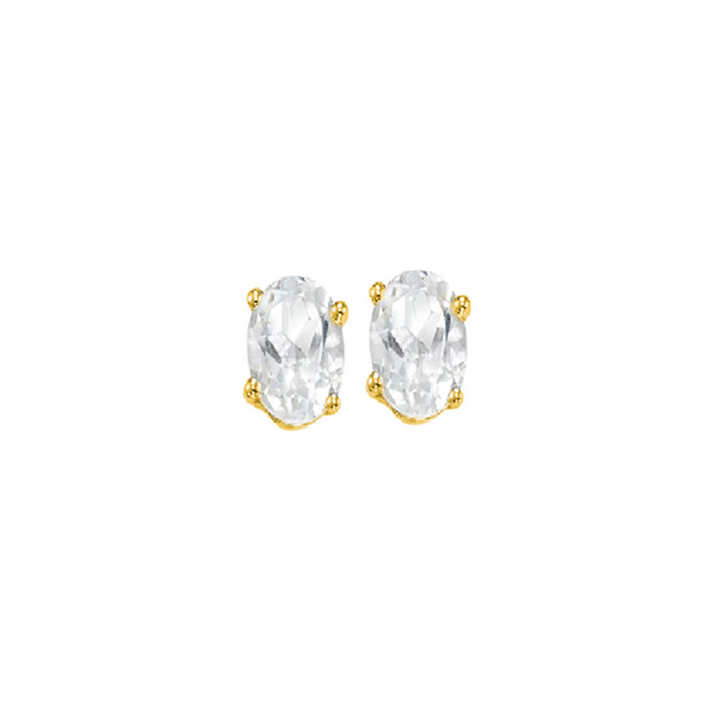 14Kt Yellow Gold White Topaz 7/8Ctw Earring