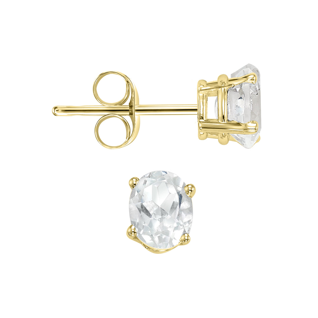 14Kt White Gold White Topaz 7/8Ctw Earring