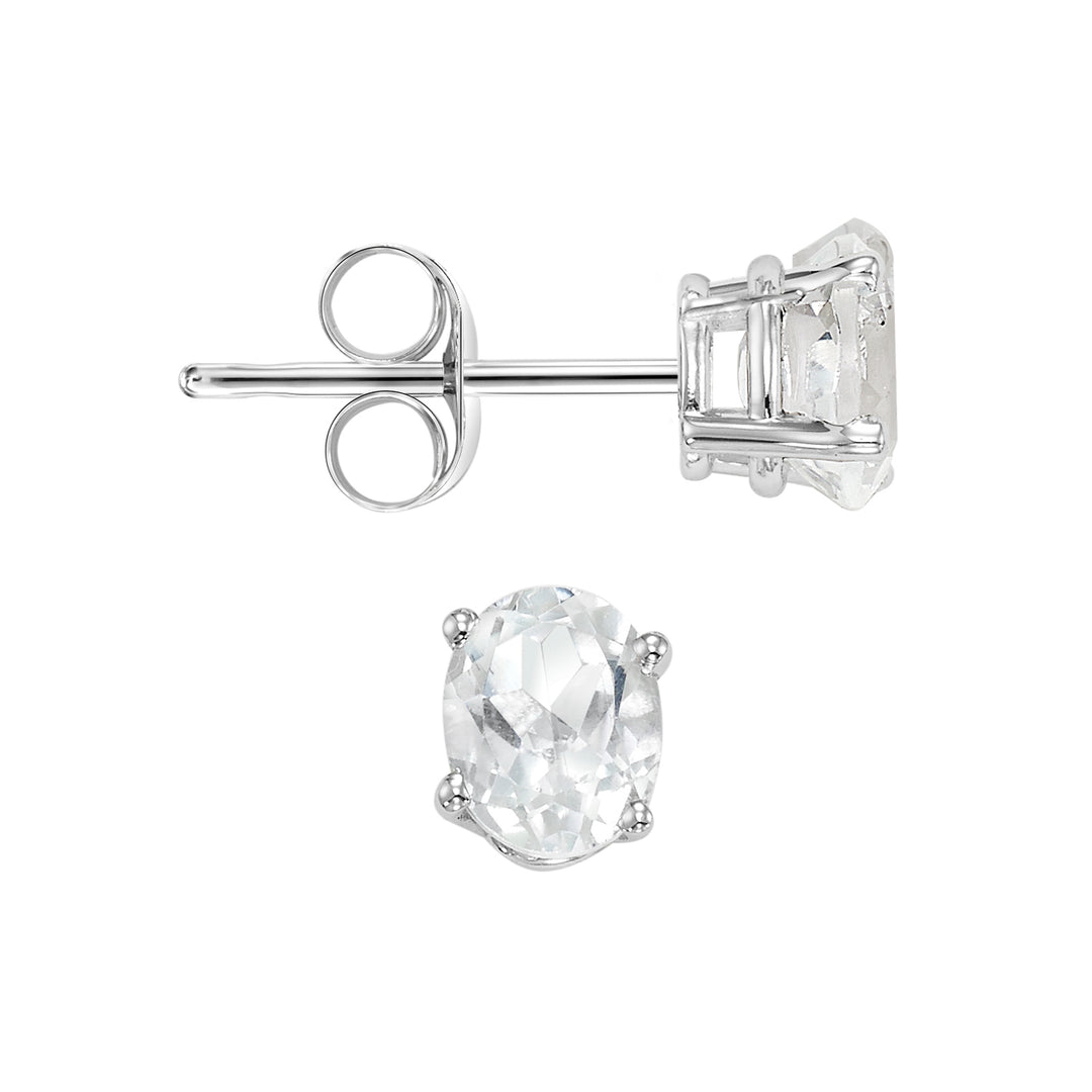 14Kt White Gold White Topaz 1Ctw Earring