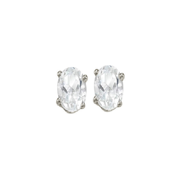 14Kt White Gold White Topaz 1Ctw Earring