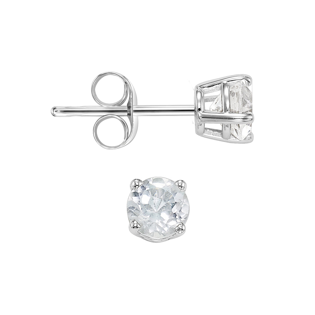 14Kt White Gold White Topaz 1/4Ctw Earring