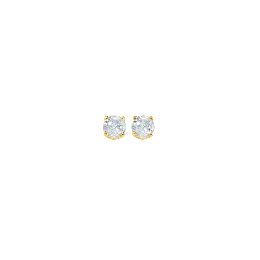 14Kt Yellow Gold White Topaz 1/4Ctw Earring