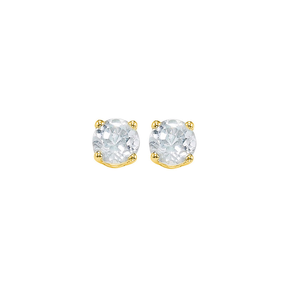 14Kt Yellow Gold White Topaz 1/2Ctw Earring