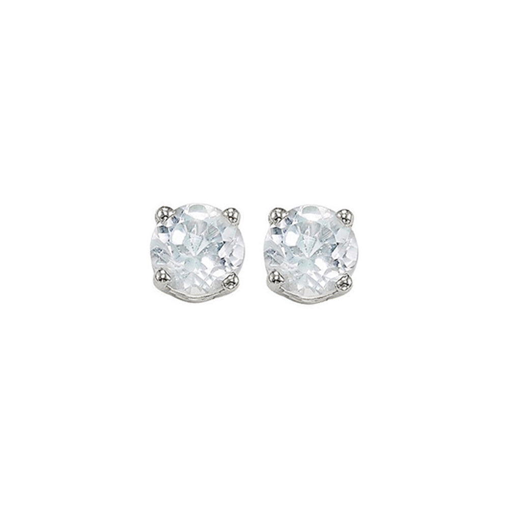 14Kt White Gold White Topaz 1Ctw Earring