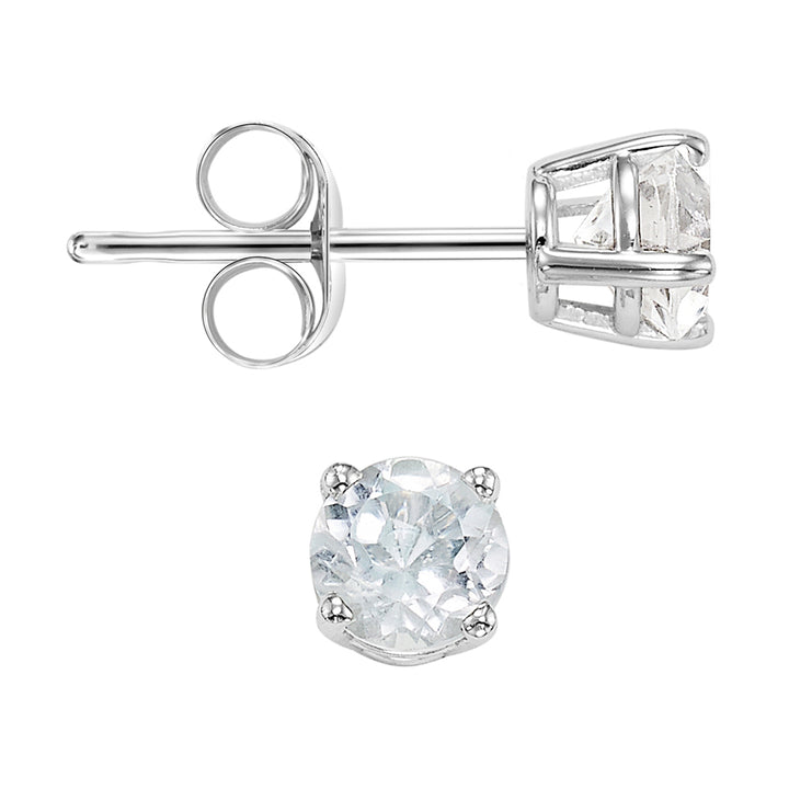 14Kt White Gold White Topaz 1Ctw Earring