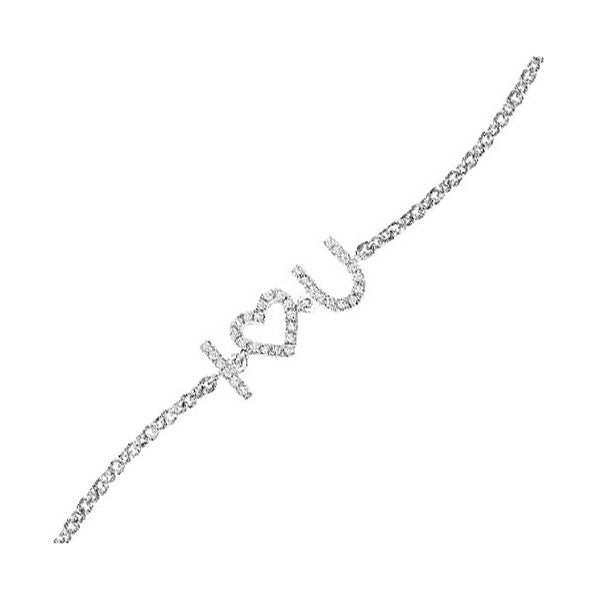 Silver White Diamond 1/10Ctw Bracelet