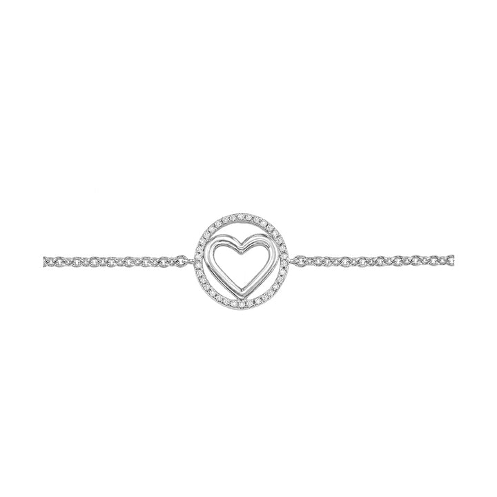 Silver White Diamond 1/10Ctw Bracelet