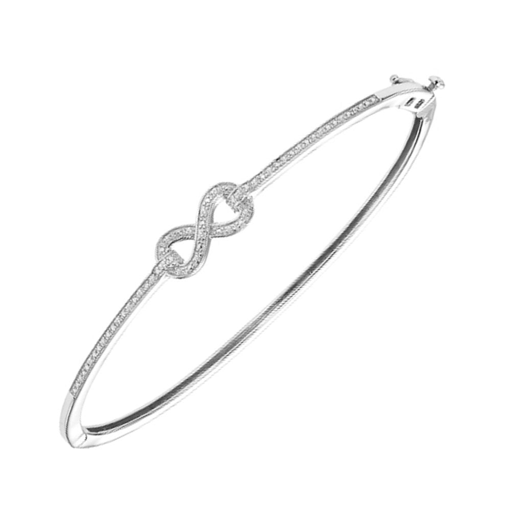 Silver White Diamond 1/10Ctw Bracelet