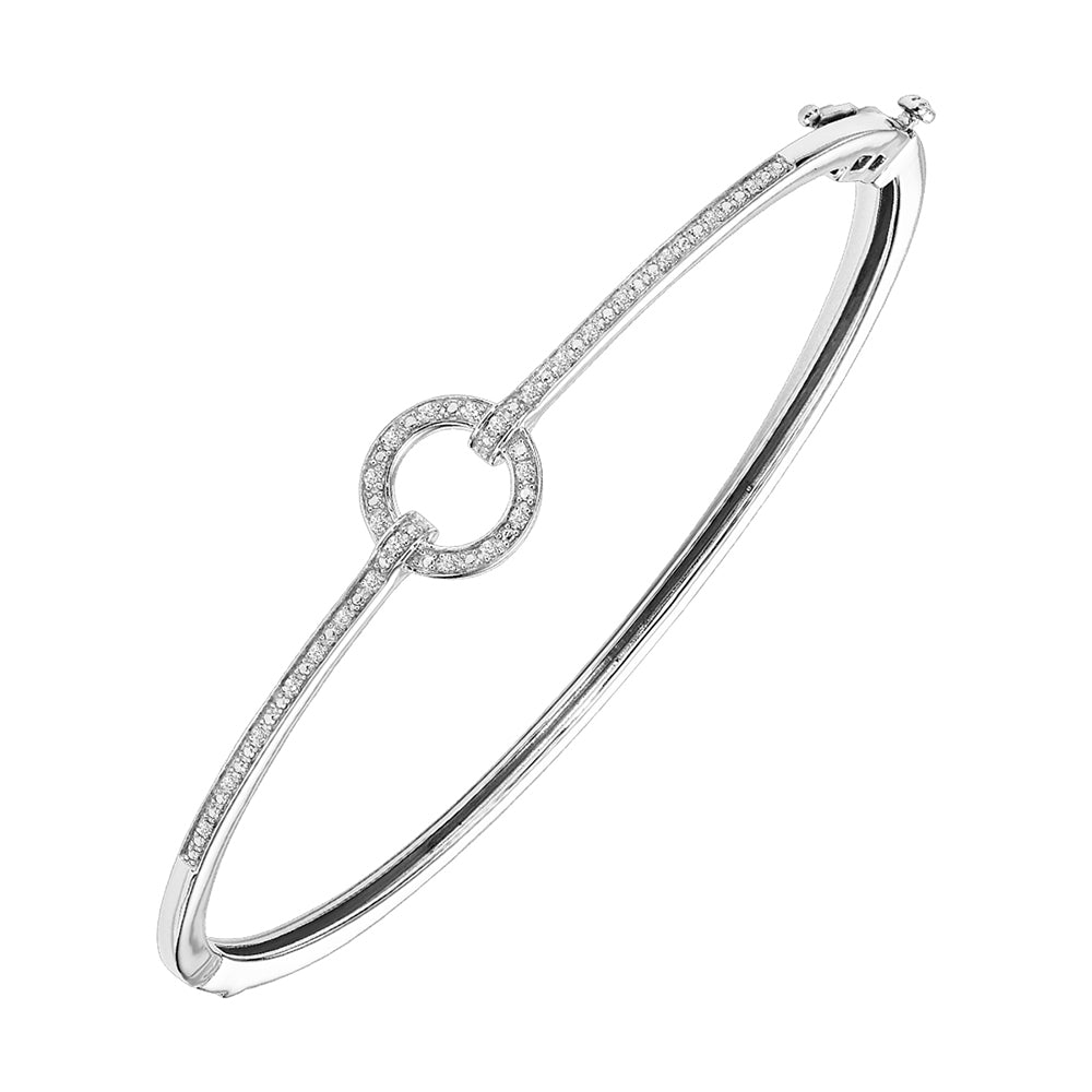 Silver White Diamond 1/10Ctw Bracelet