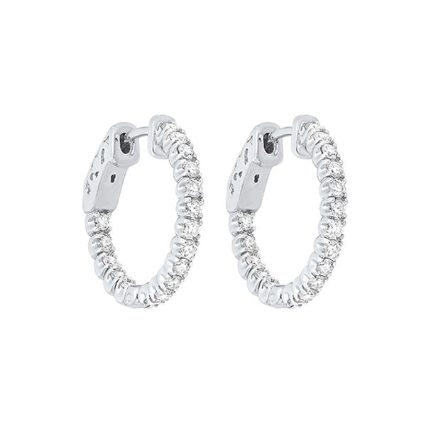 14Kt White Gold Diamond 1Ctw Earring