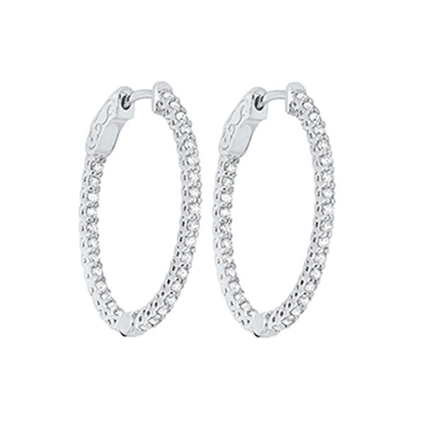 14Kt White Gold Diamond 1Ctw Earring