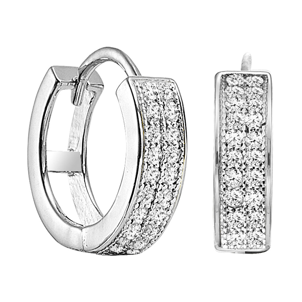 Silver Diamond 1/7Ctw Earring