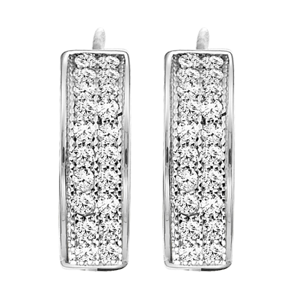 Silver Diamond 1/7Ctw Earring
