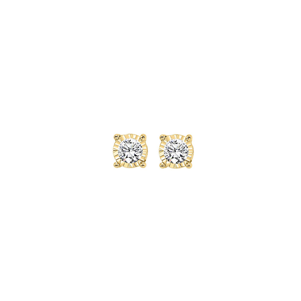 14Kt Yellow Gold Diamond 1/7Ctw Earring