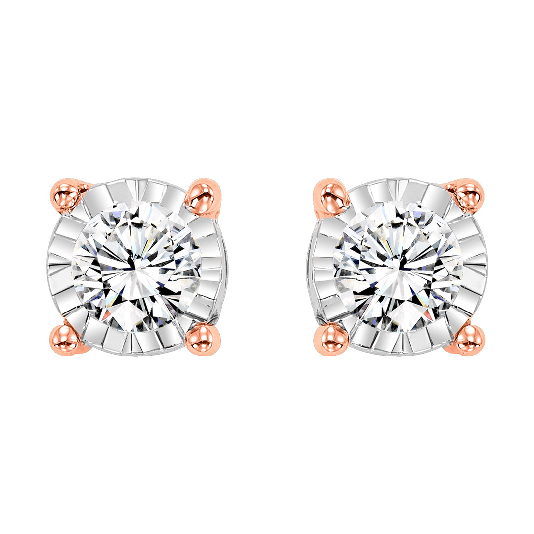 14Kt Rose Gold Diamond 1/10Ctw Earring