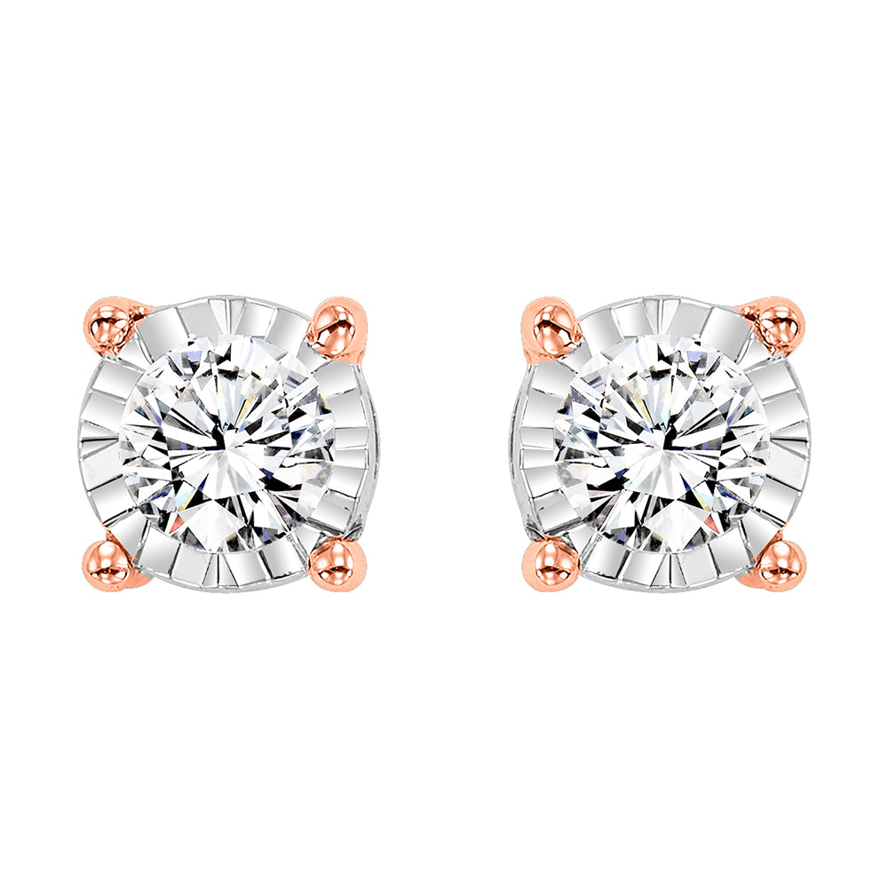 14Kt Rose Gold Diamond 1/10Ctw Earring