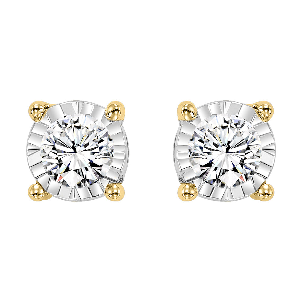 14Kt Yellow Gold Diamond 1/7Ctw Earring