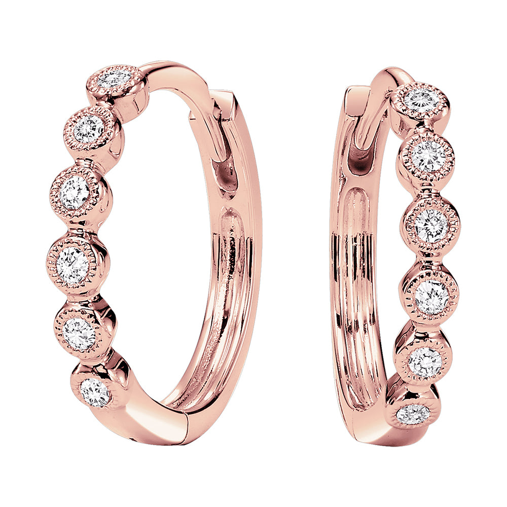 10Kt Rose Gold Diamond 1/8Ctw Earring