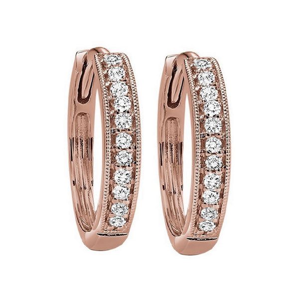 10Kt Rose Gold Diamond 1/7Ctw Earring