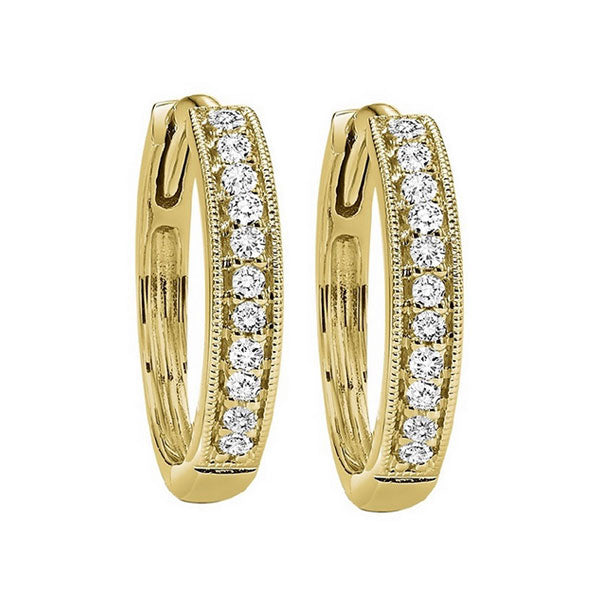 10Kt Yellow Gold Diamond 1/7Ctw Earring