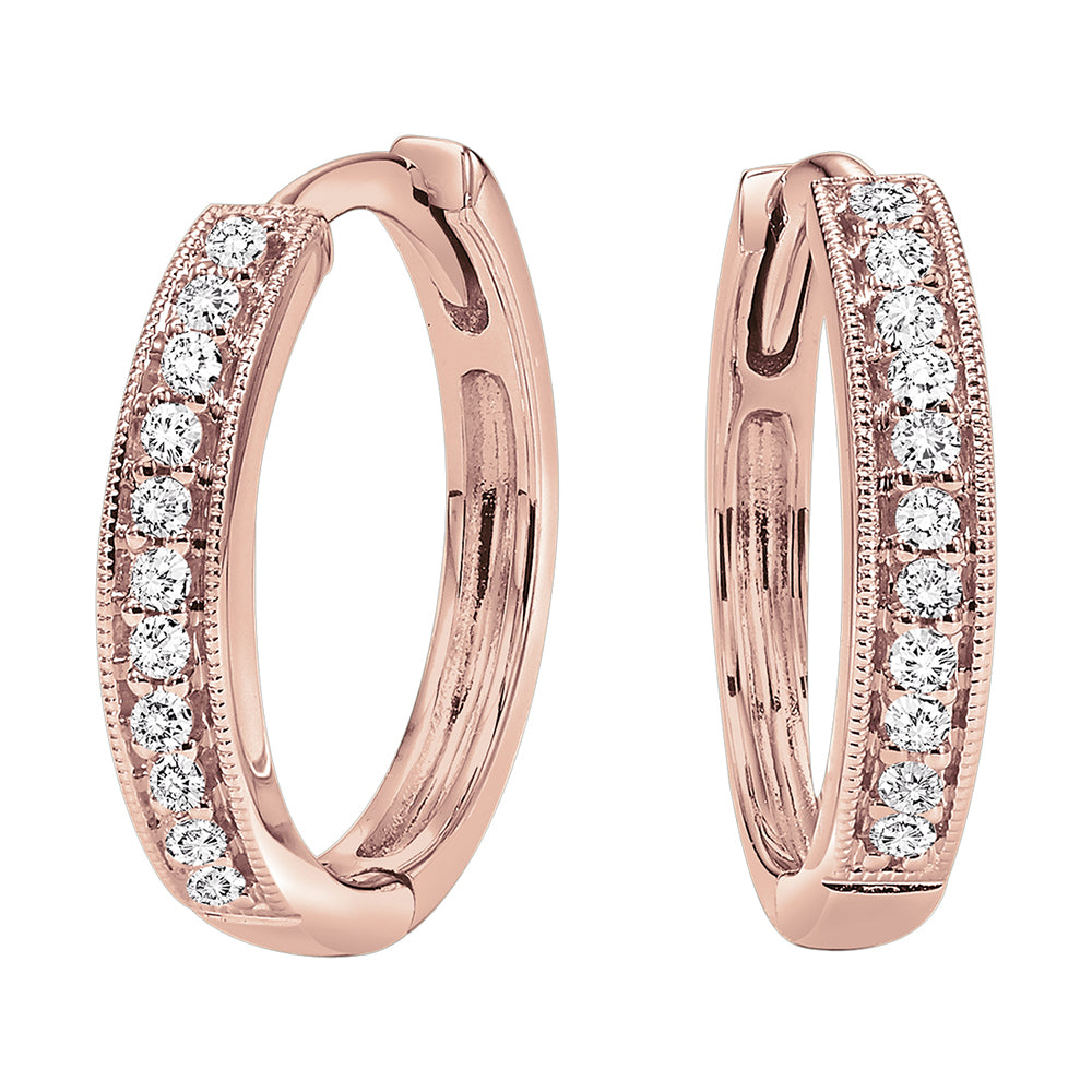 10Kt Rose Gold Diamond 1/7Ctw Earring