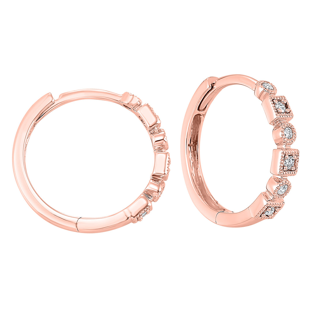 14Kt Rose Gold Diamond 1/8Ctw Earring