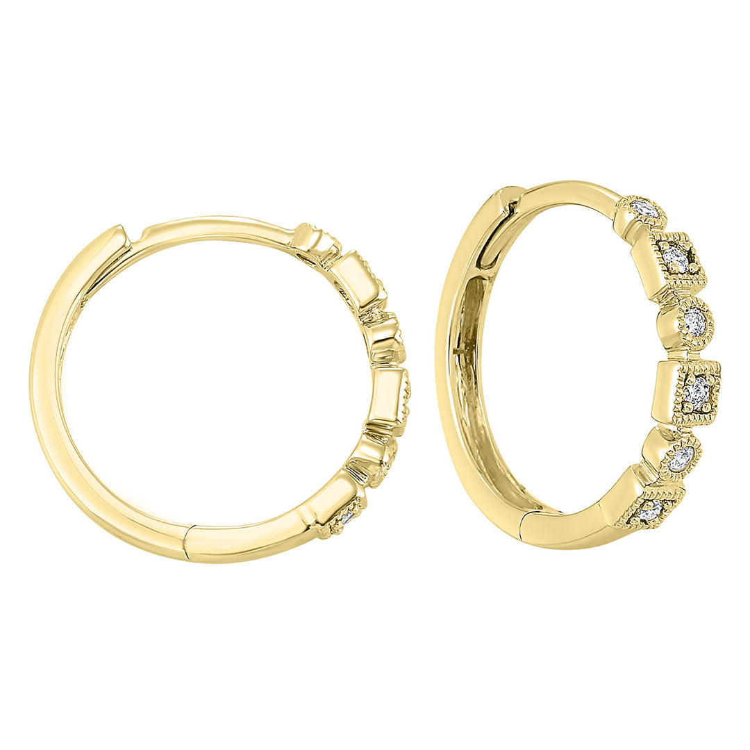14Kt Yellow Gold Diamond 1/8Ctw Earring