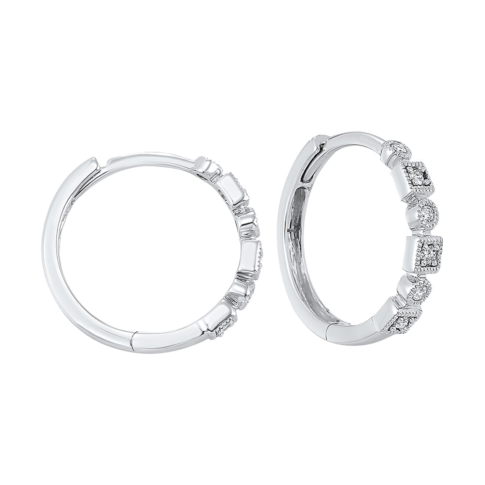14Kt White Gold Diamond 1/8Ctw Earring