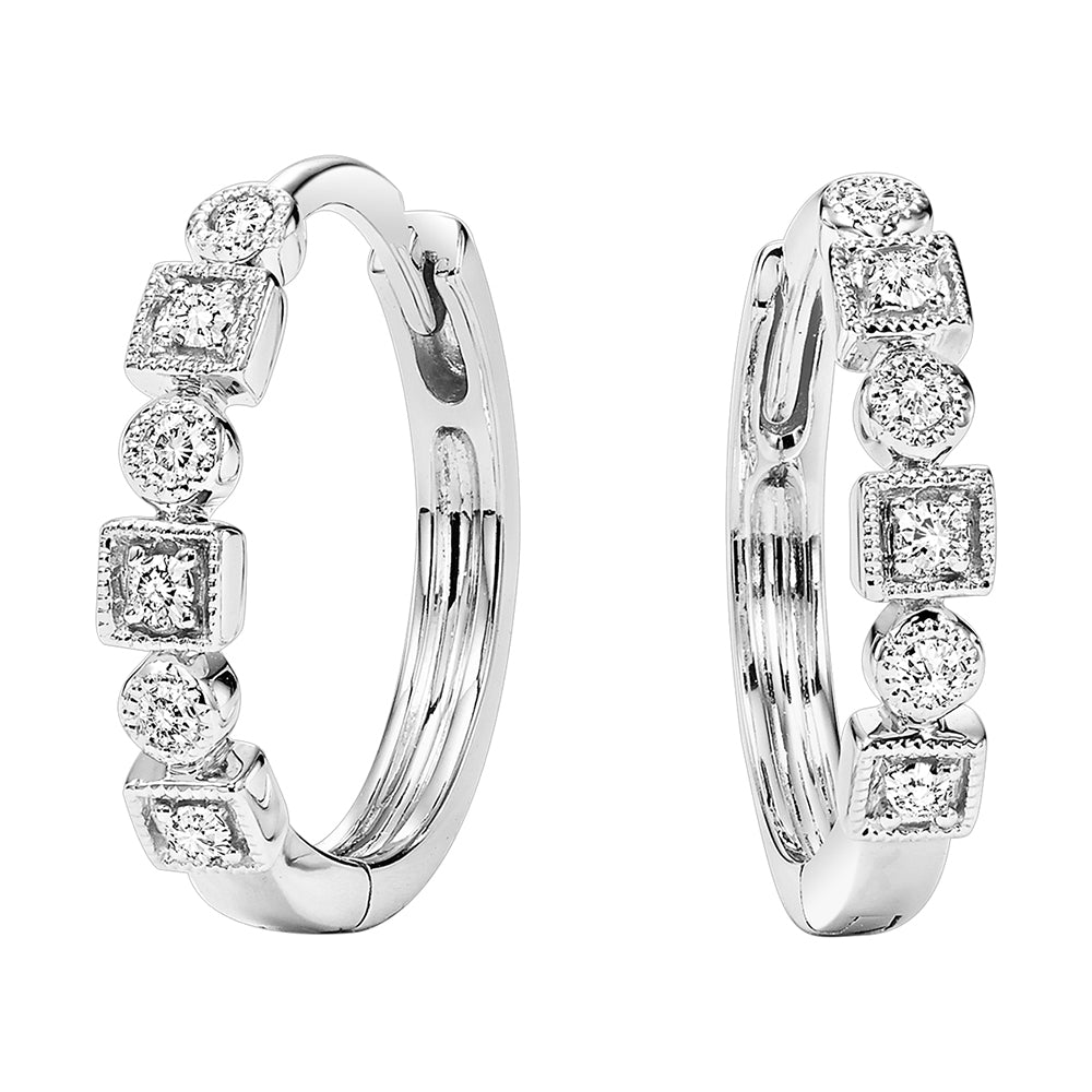 14Kt White Gold Diamond 1/8Ctw Earring