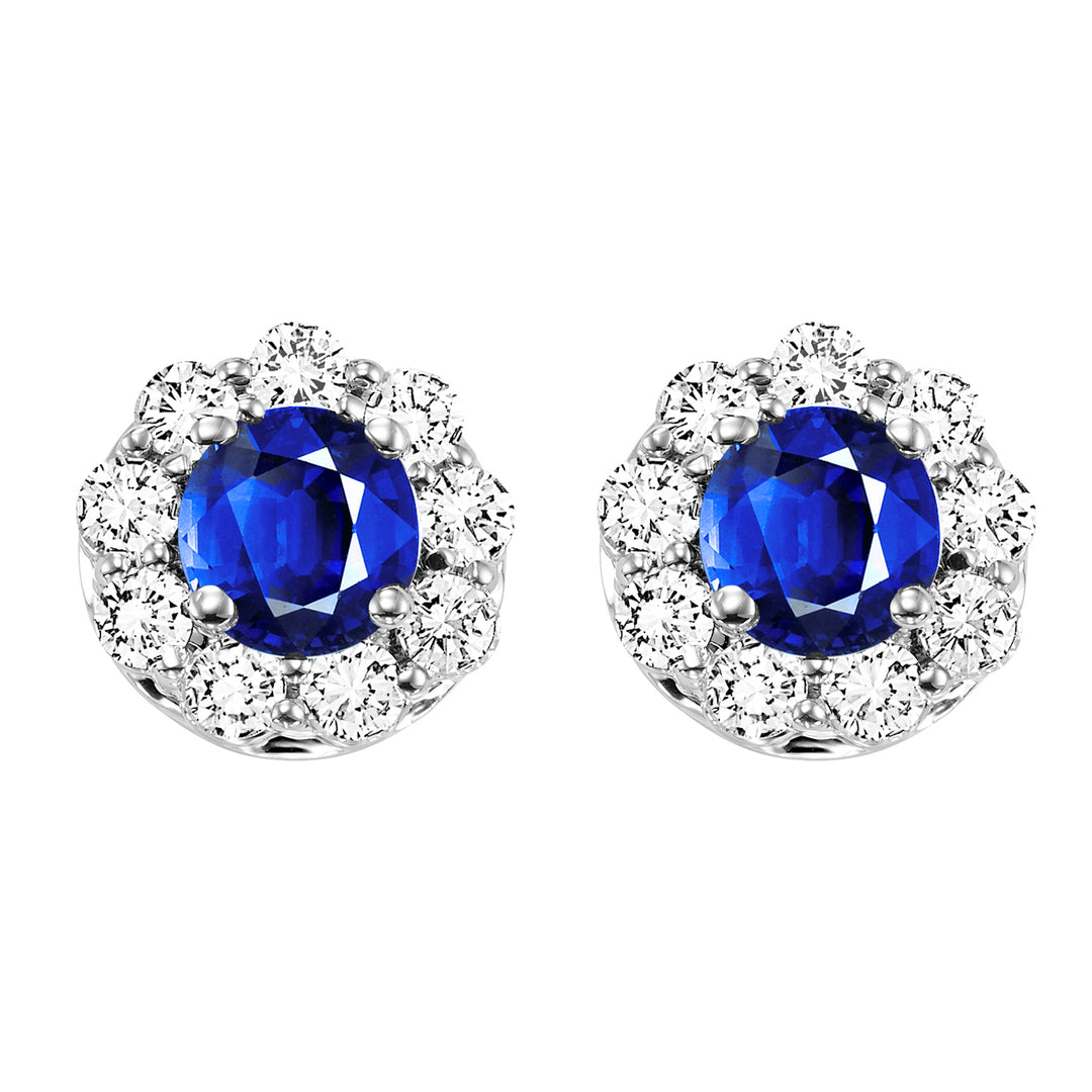 14Kt White Gold Diamond 7/8Ctw & Tanzanite 1/2Ctw Earring