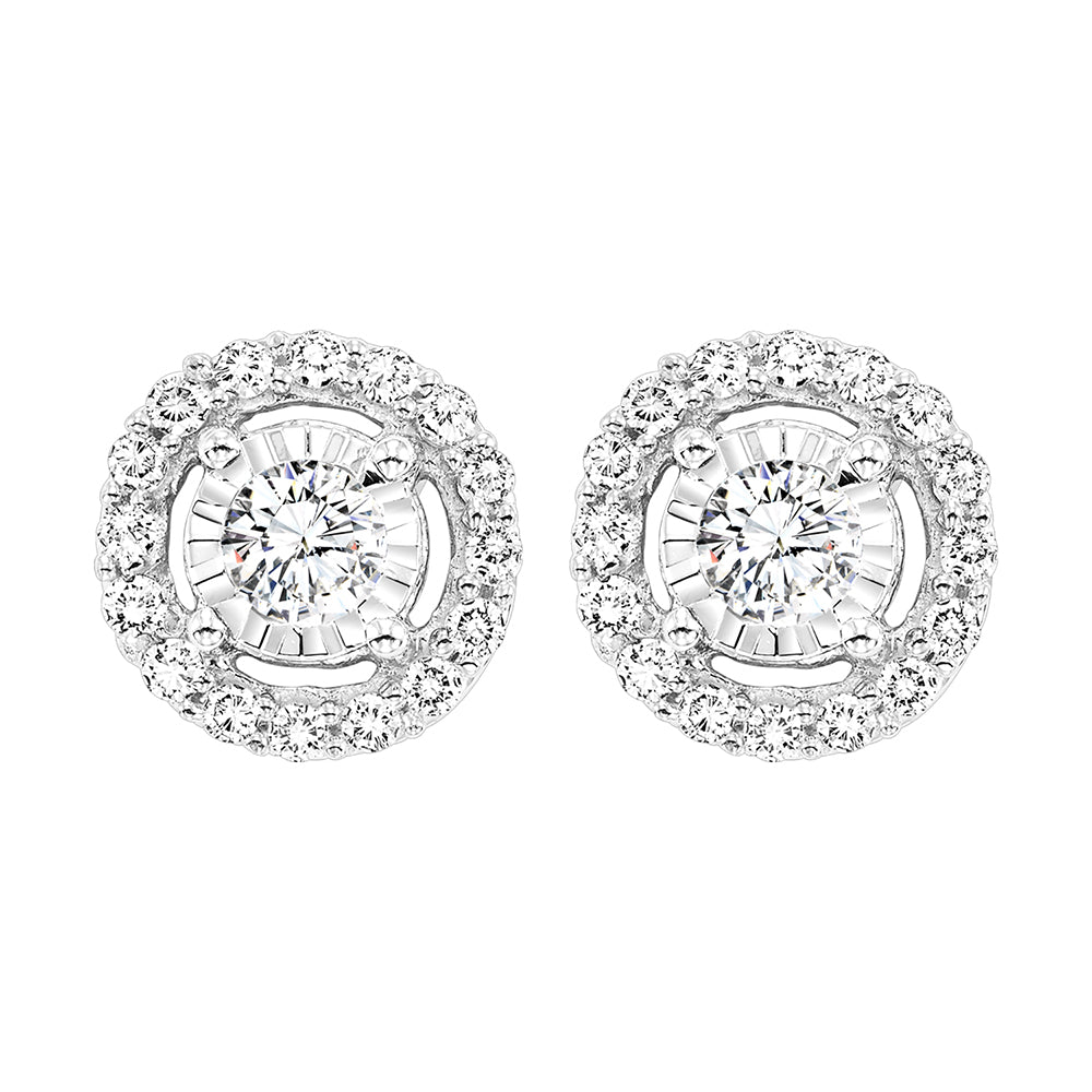 14Kt White Gold Diamond 1Ctw Earring