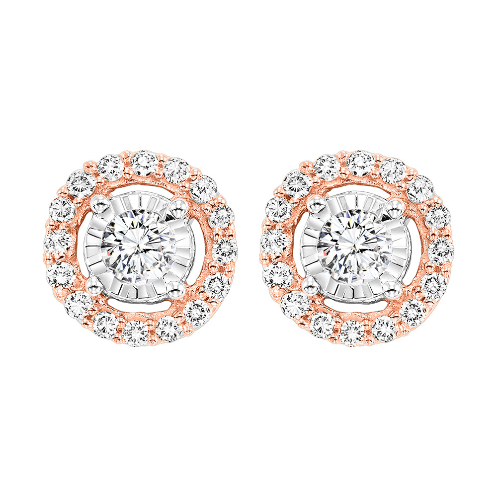 14Kt Rose Gold Diamond 1/6Ctw Earring