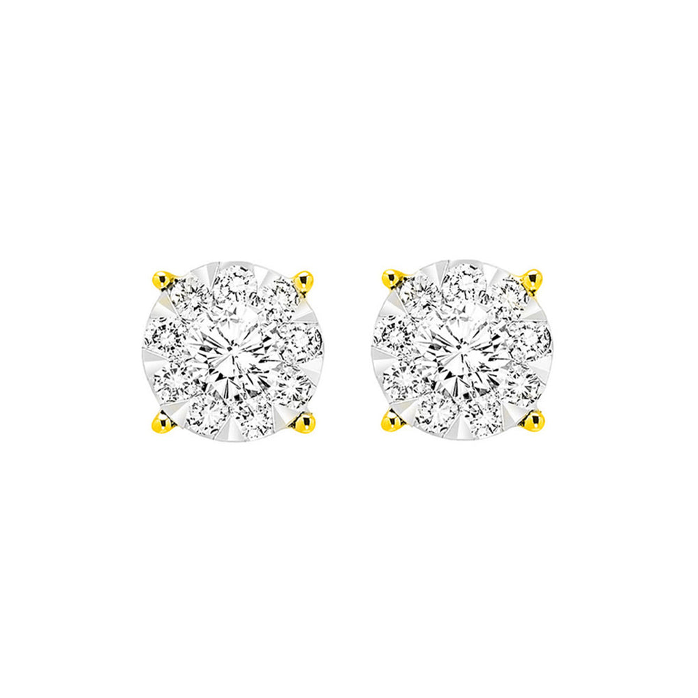 14Kt Yellow Gold Diamond 1Ctw Earring