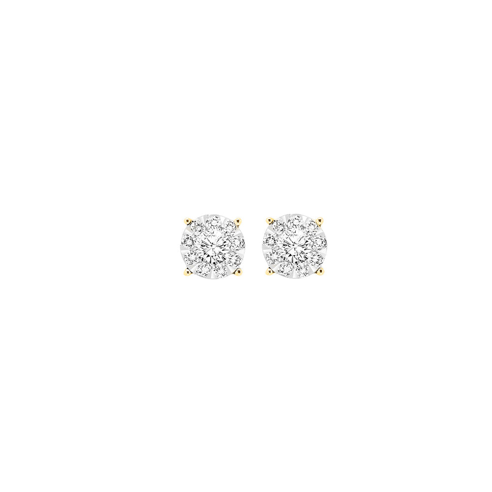 14Kt Yellow Gold Diamond 1/4Ctw Earring