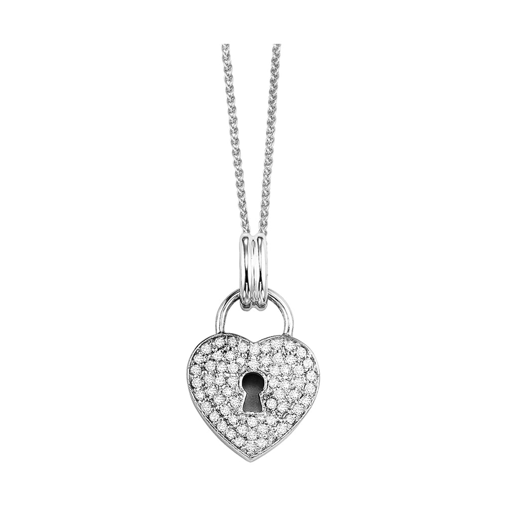 Silver White Diamond 1/5Ctw Pendant