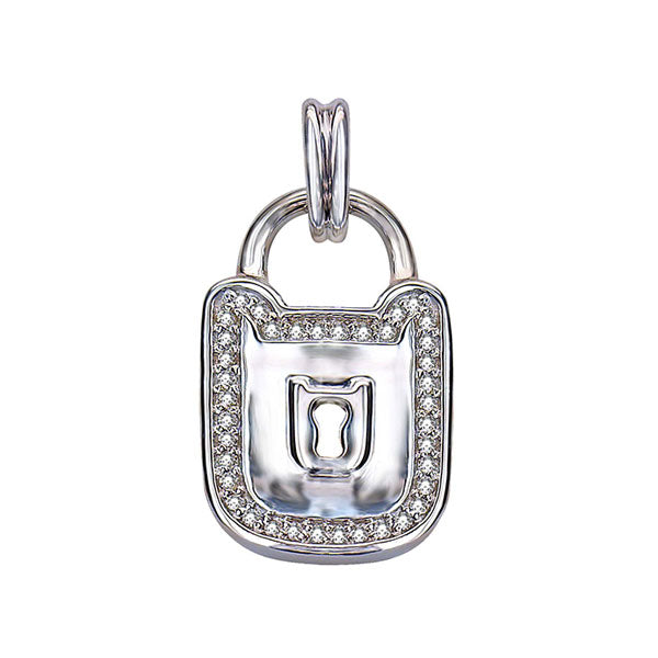 Silver White Diamond 1/10Ctw Pendant