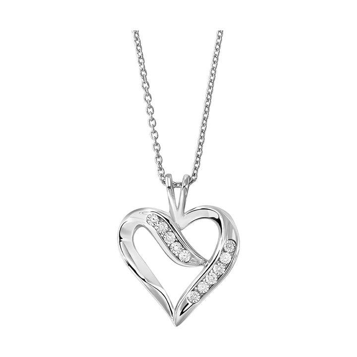 Silver White Diamond 1/50Ctw Pendant